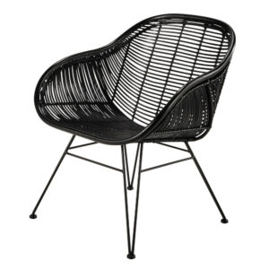 Fauteuil en rotin noir - 199,90€