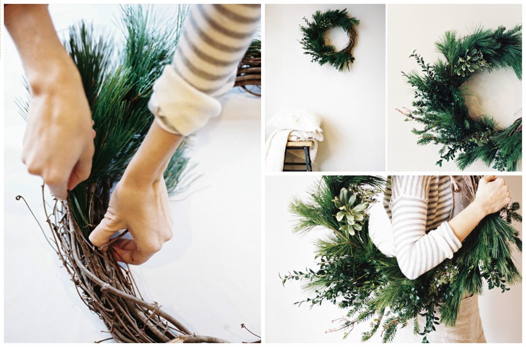 DIY Couronne de Noël Eucalyptus et/ou Sapin