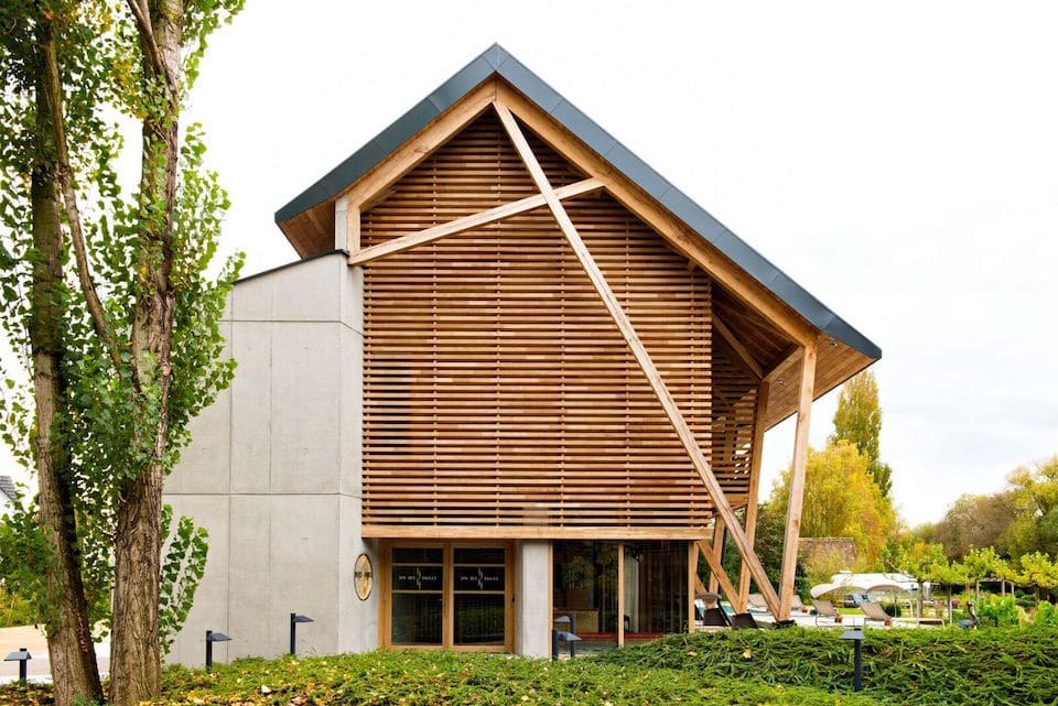 Hôtel des Berges et Spa, architecture en bois