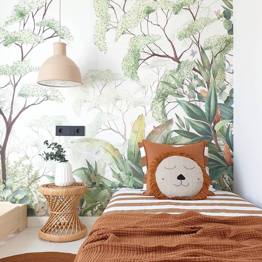 Du papier peint tropical pour une chambre d'enfant ! - Jessica