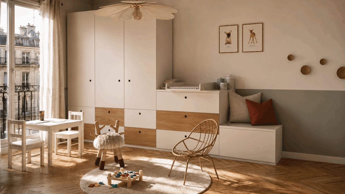 chambre enfant avec rangements sur-mesure